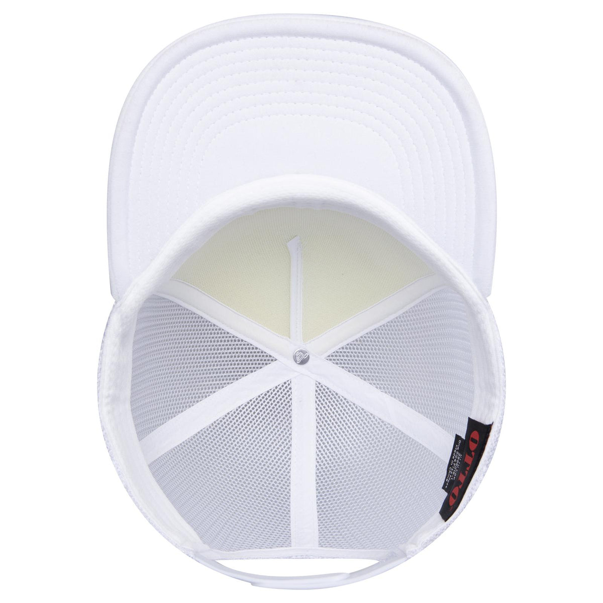 Inside View of 016 - White OTTO CAP "OTTO SNAP" 5 Panel Pro Style Mesh Back Trucker Snapback Hat