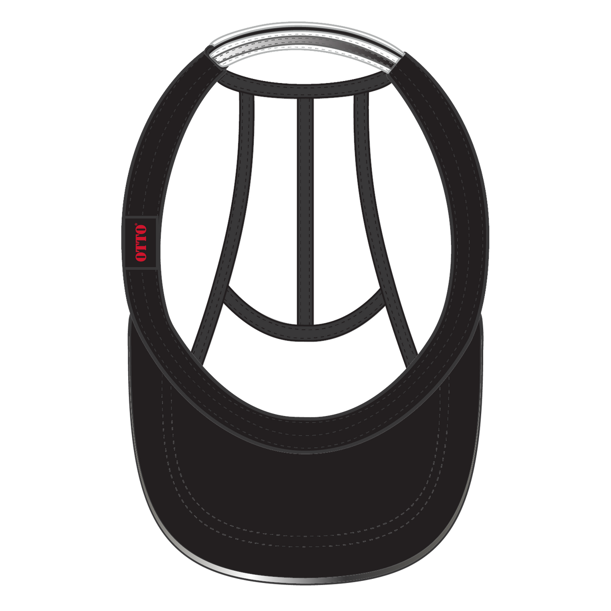 Inside View of 016 - White OTTO CAP Reflective 5 Panel Running Cap