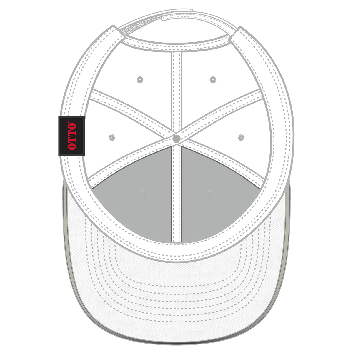 Inside View of 016 - White OTTO CAP Reflective 6 Panel Low Profile Baseball Cap
