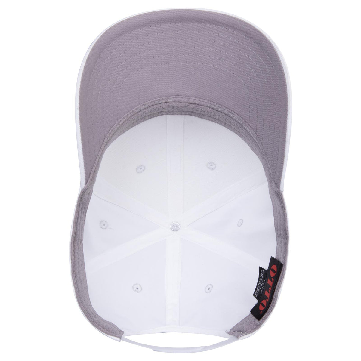 Inside View of 016 - White OTTO CAP Seamless 6 Panel Mid Profile Baseball Cap