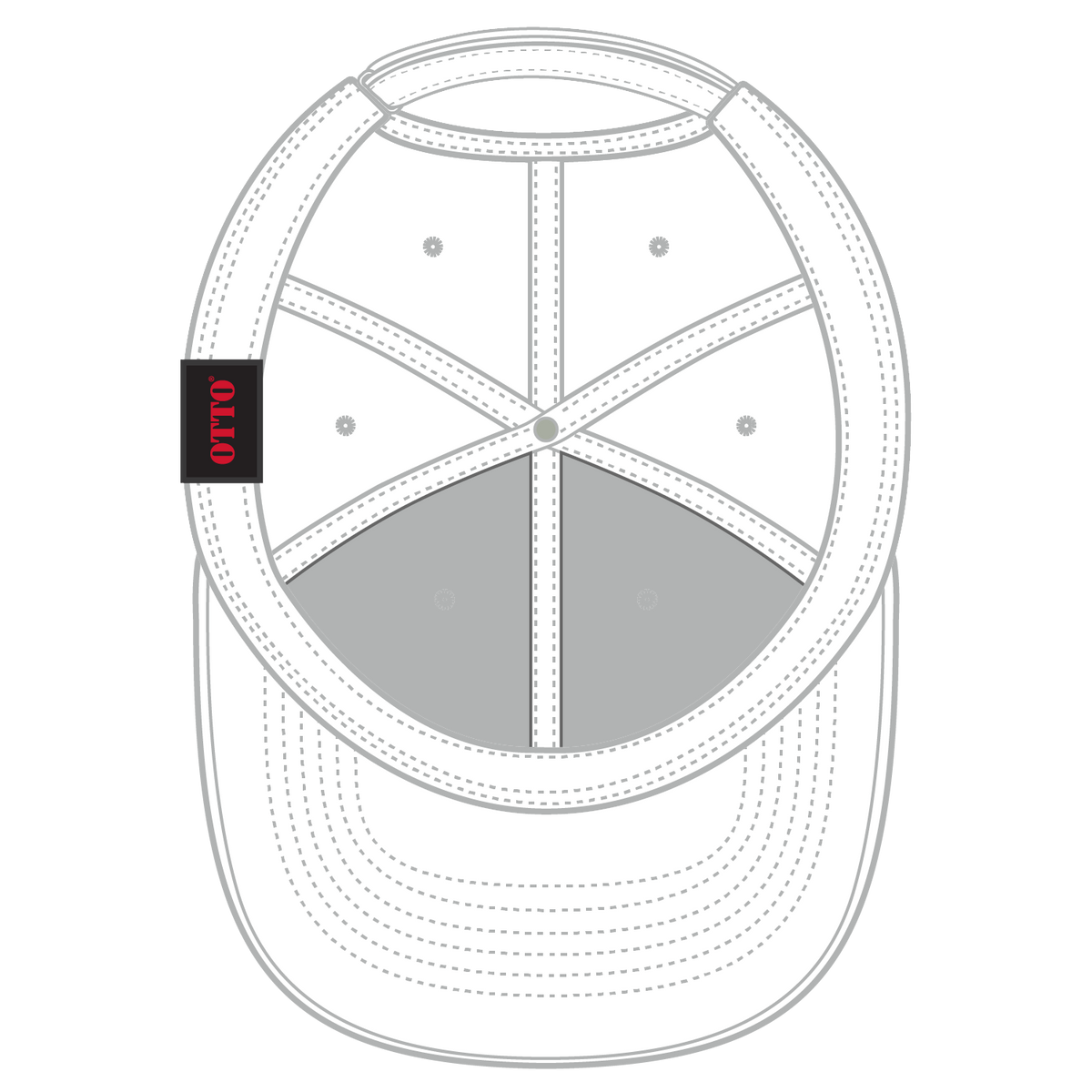 Inside View of 016 - White OTTO CAP UPF 50+ 6 Panel Low Profile Baseball Cap