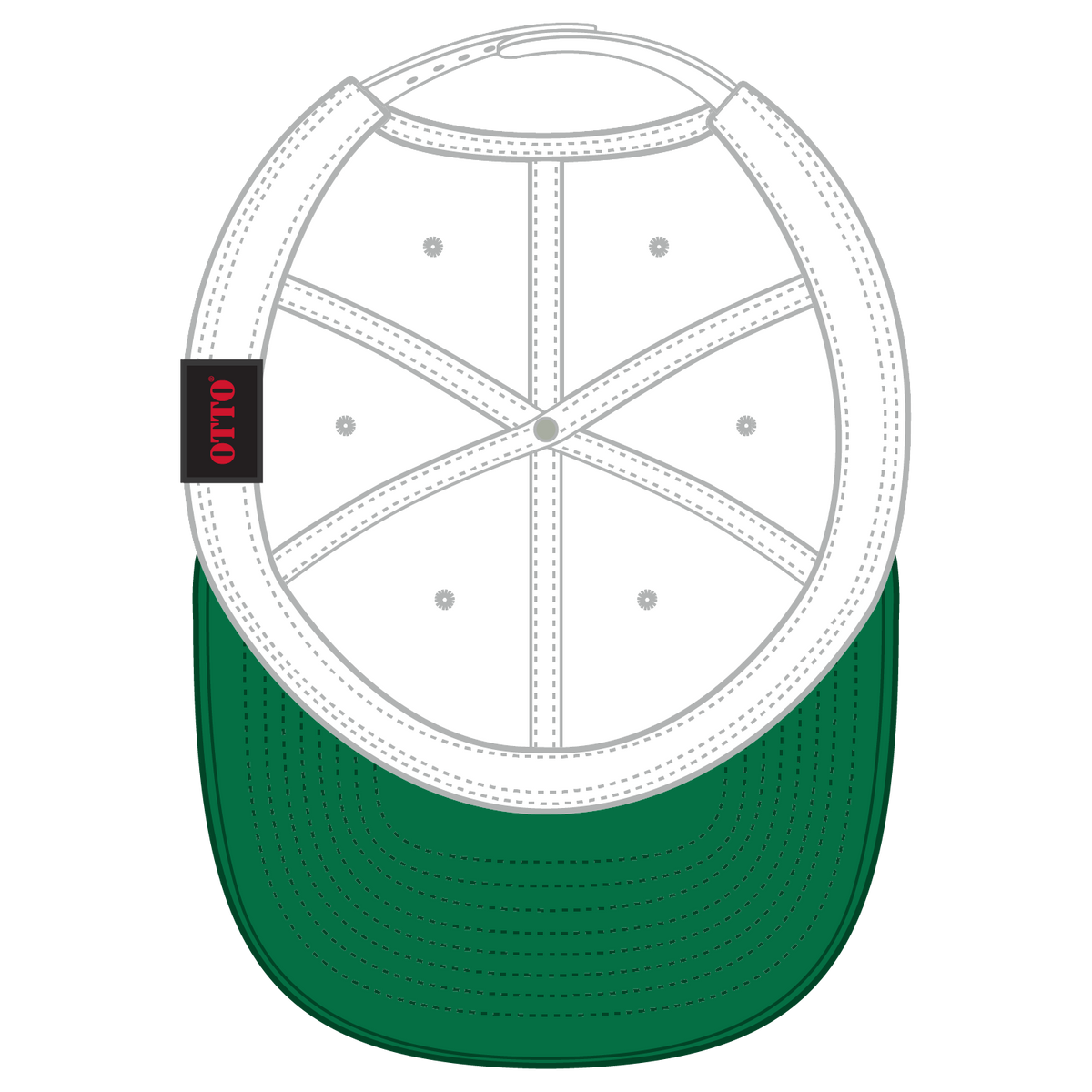 Inside View of 016A - White OTTO CAP "OTTO SNAP" 6 Panel Pro Style Snapback Hat
