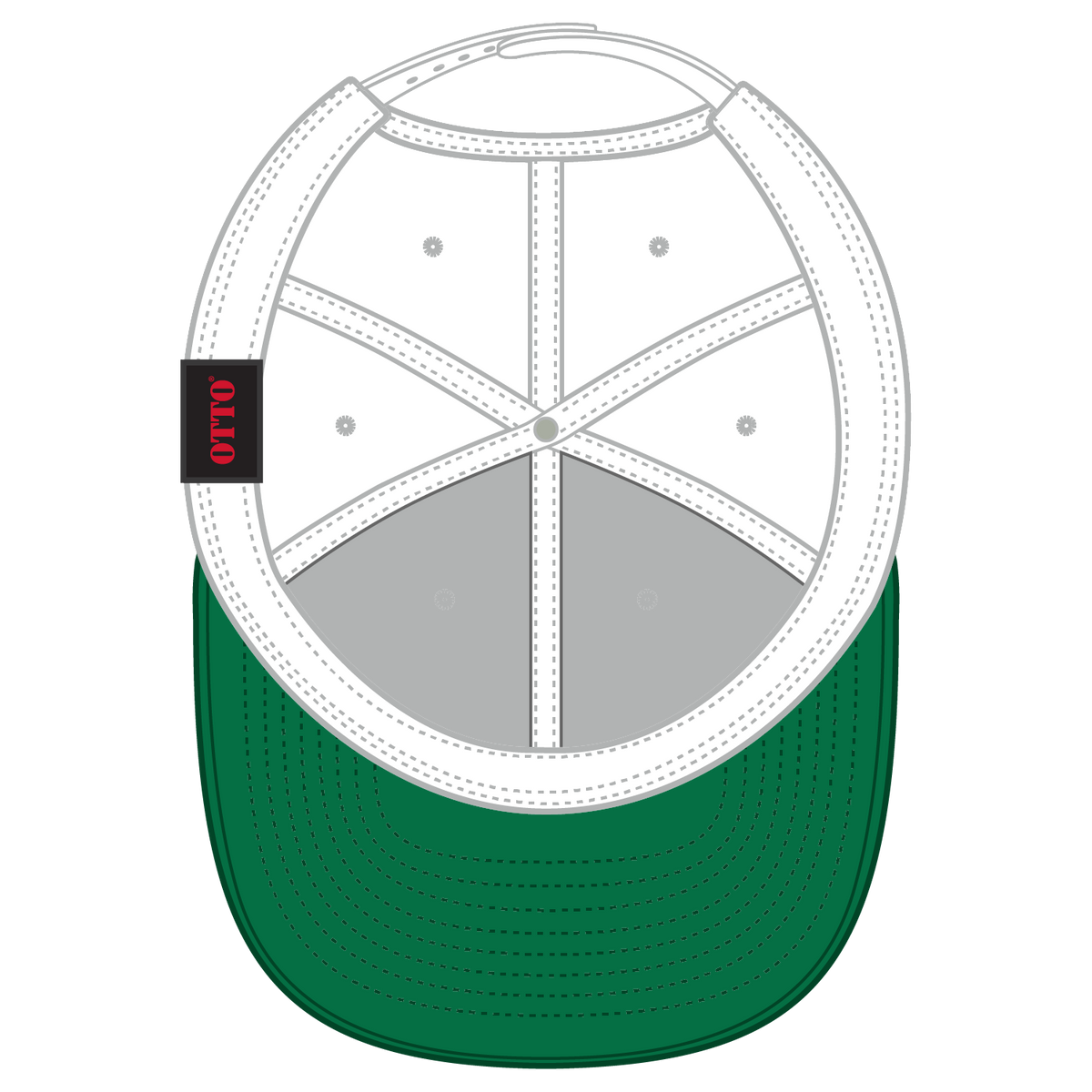 Inside View of 016B - Wht OTTO CAP "OTTO SNAP" 6 Panel Pro Style Snapback Hat