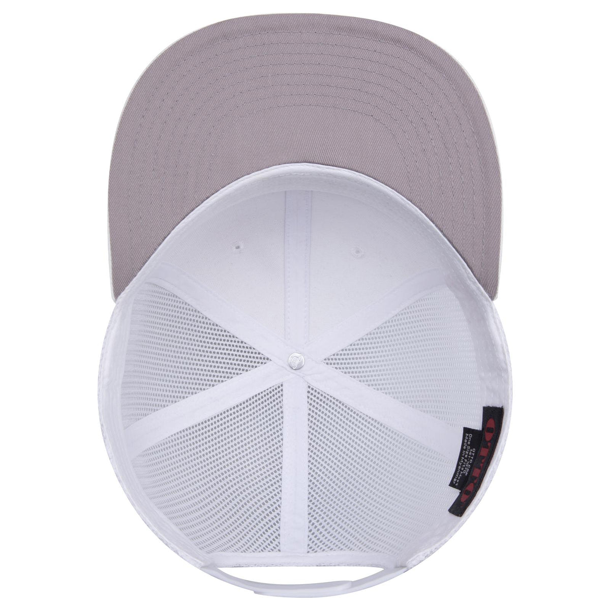 Inside View of 016C - White OTTO CAP "OTTO SNAP" 6 Panel Pro Style Mesh Back Trucker Snapback Hat