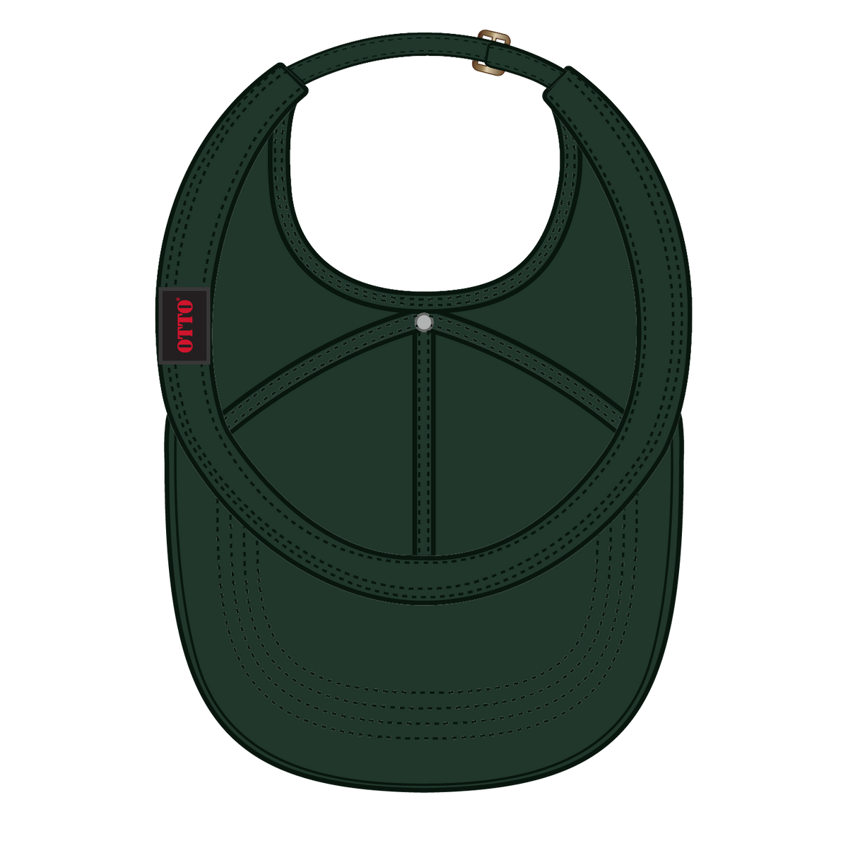 Inside View of 017 - Dk. Green OTTO CAP 4 Panel Ponytail Cap