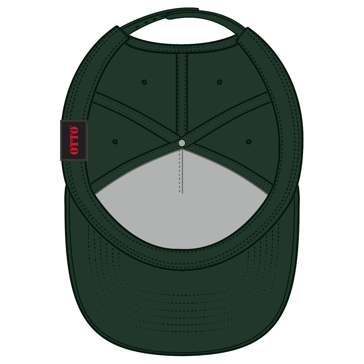 Inside View of 017 - Dk. Green OTTO CAP 5 Panel Mid Profile Baseball Cap