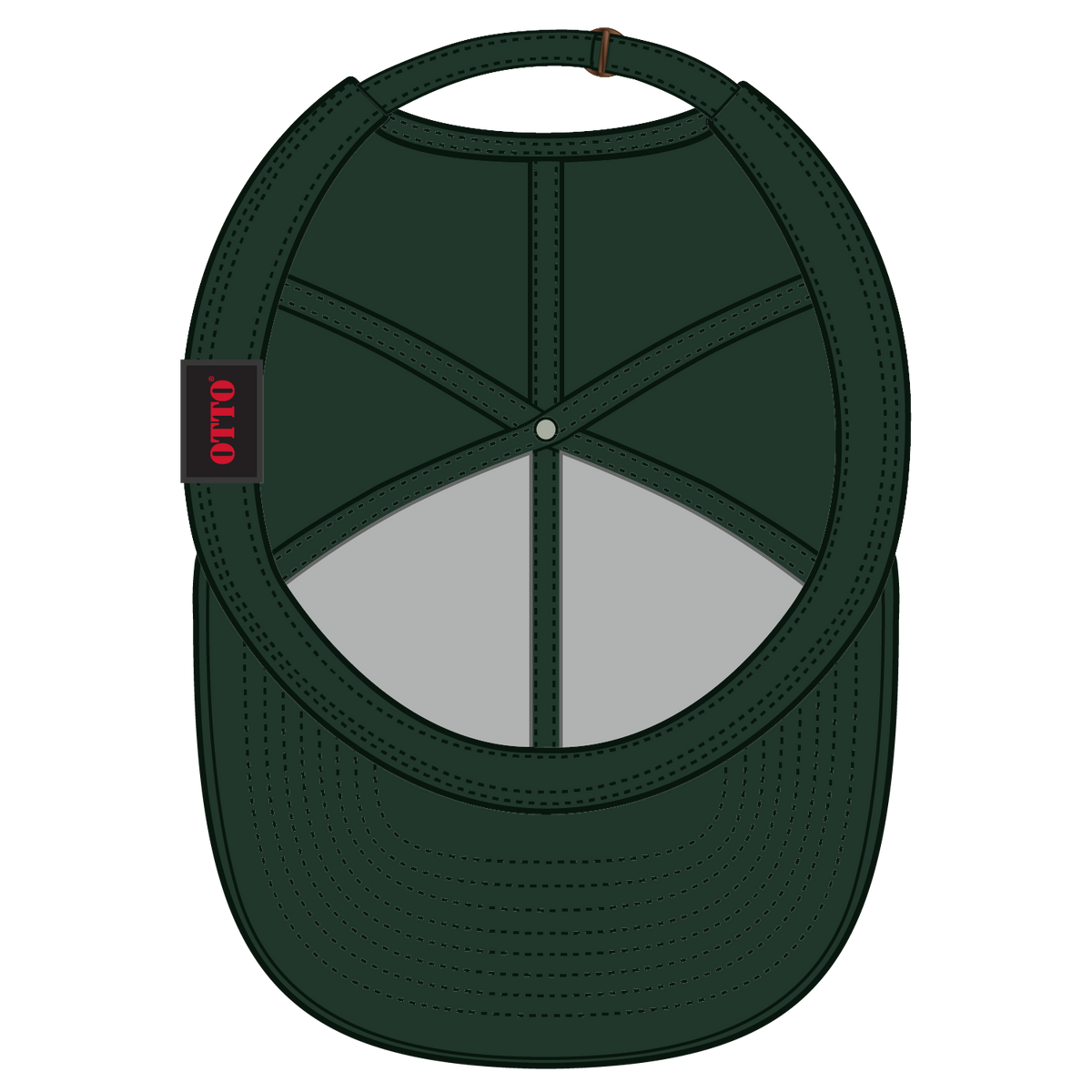 Inside View of 017 - Dk. Green OTTO CAP 6 Panel Low Profile Baseball Cap