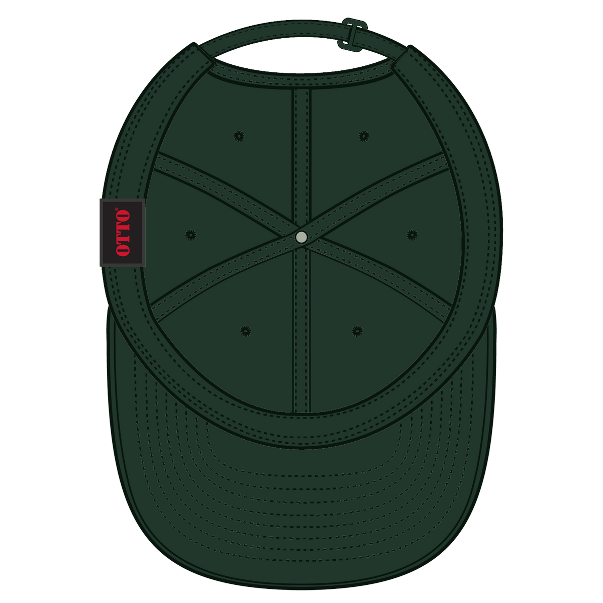 Inside View of 017 - Dk. Green OTTO CAP 6 Panel Low Profile Baseball Cap