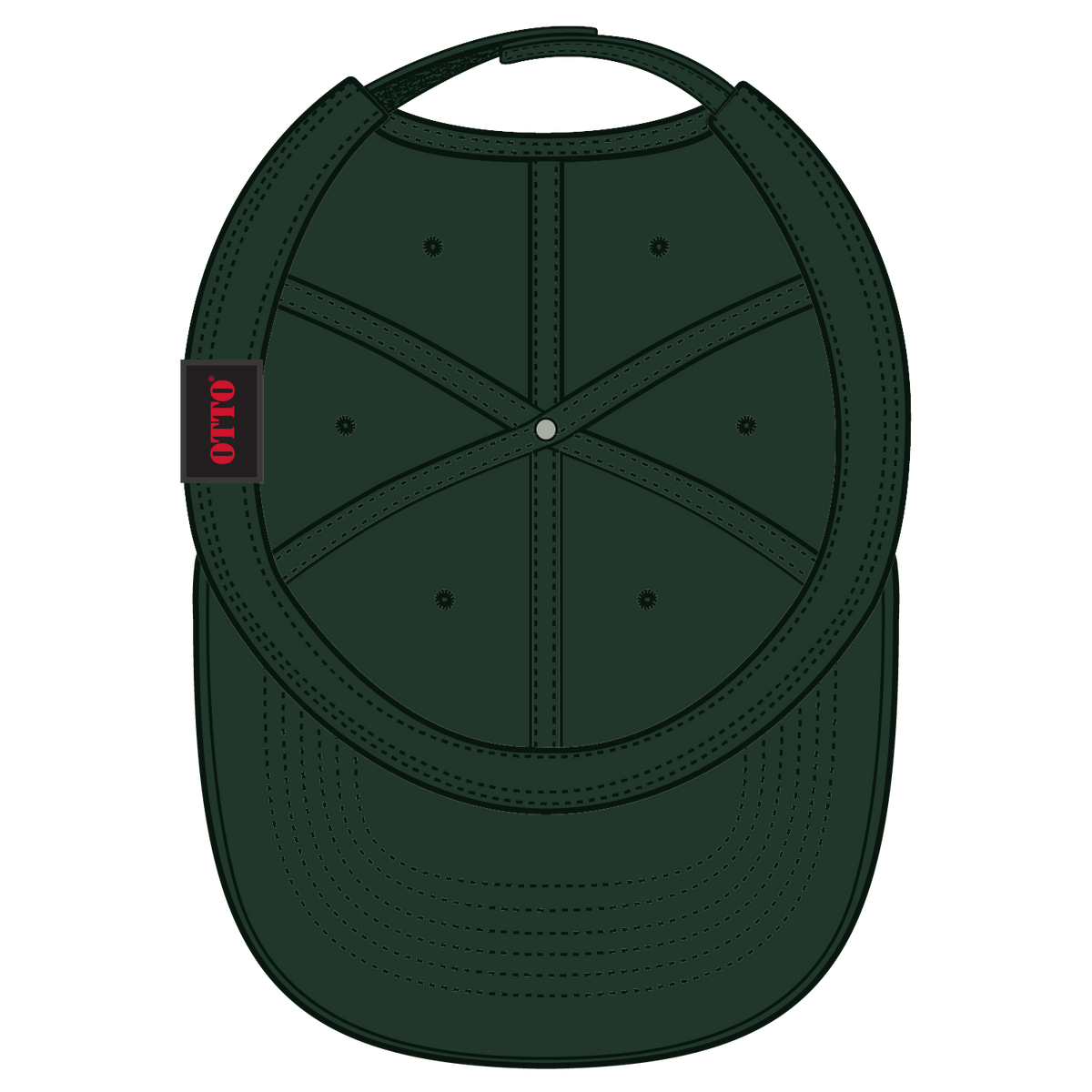 Inside View of 017 - Dk. Green OTTO CAP 6 Panel Low Profile Baseball Cap