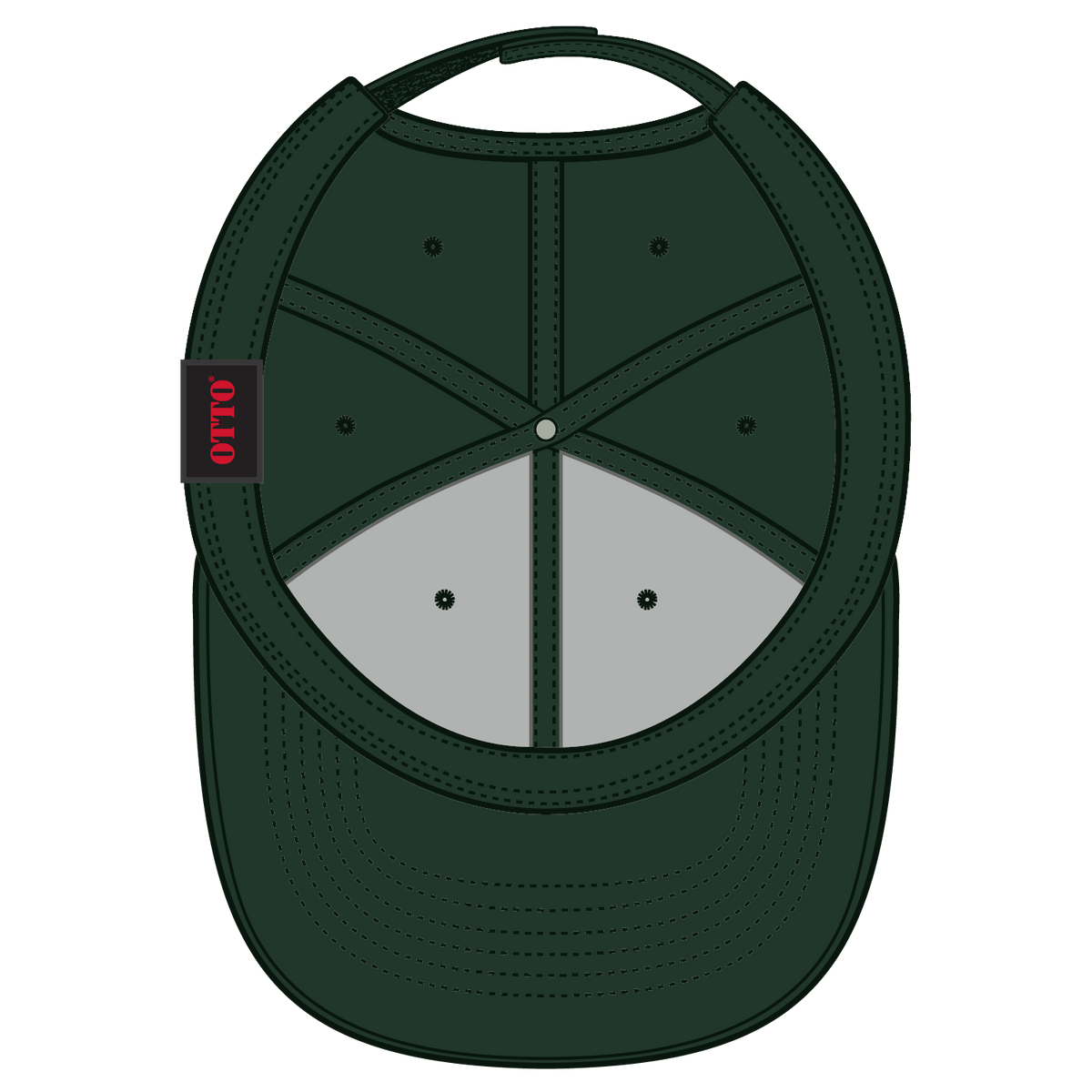 Inside View of 017 - Dk. Green OTTO CAP 6 Panel Low Profile Baseball Cap