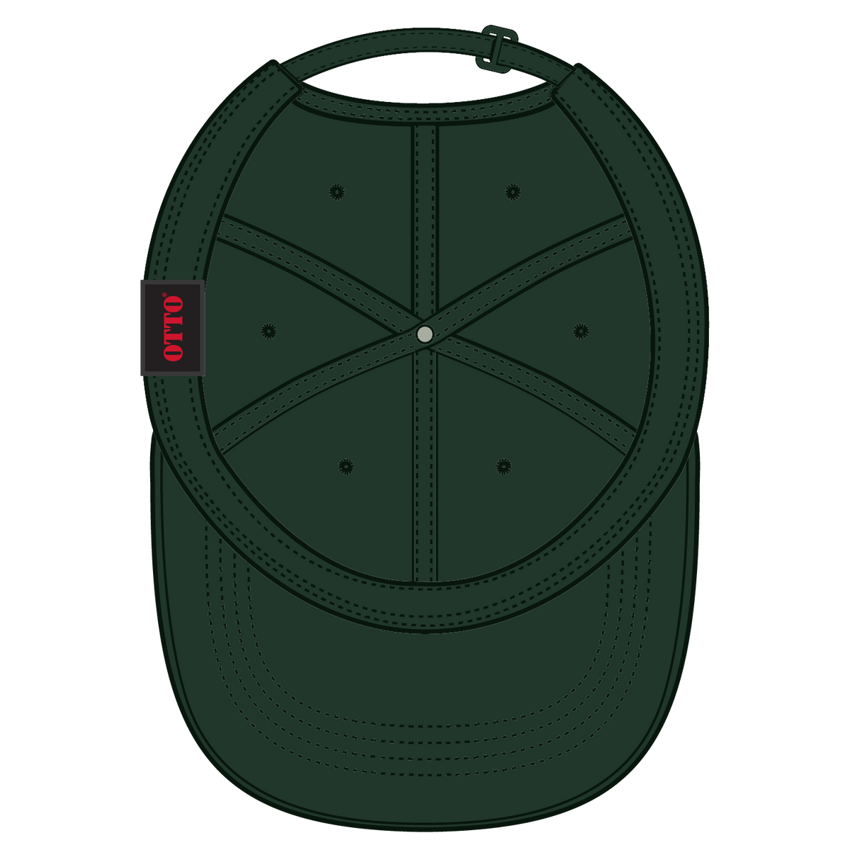 Inside View of 017 - Dk. Green OTTO CAP 6 Panel Low Profile Baseball Cap