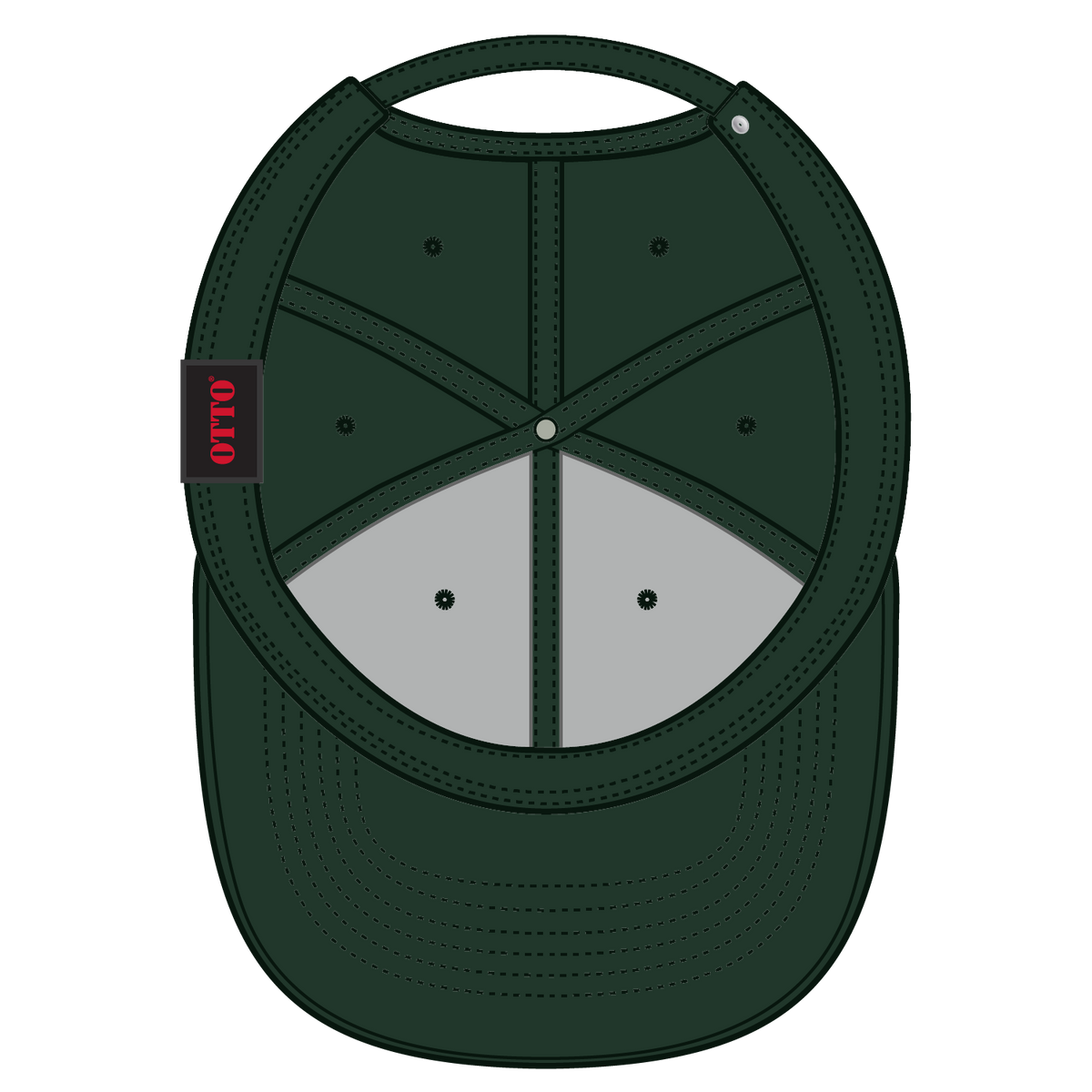Inside View of 017 - Dk. Green OTTO CAP 6 Panel Low Profile Baseball Cap