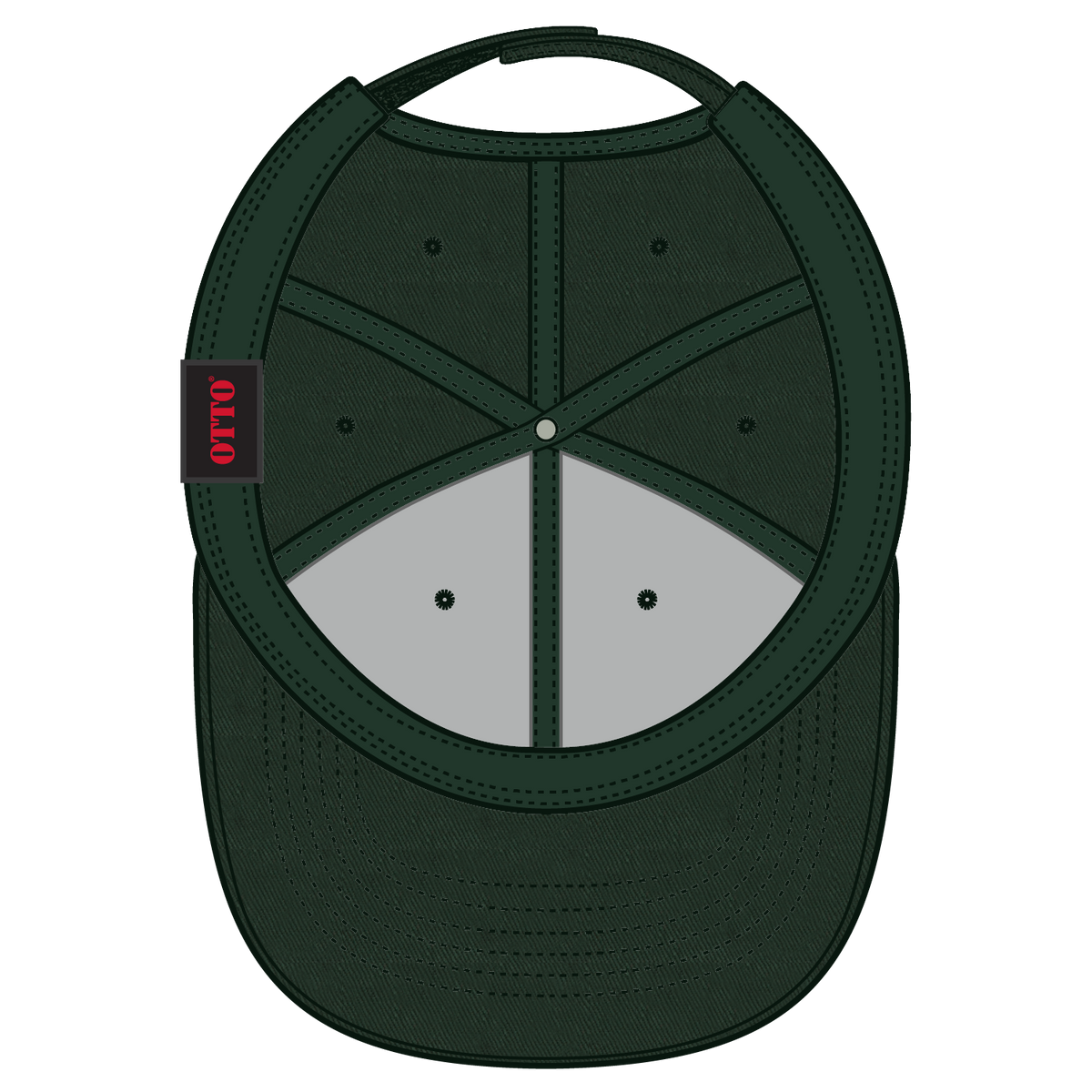 Inside View of 017 - Dk. Green OTTO CAP 6 Panel Low Profile Baseball Cap