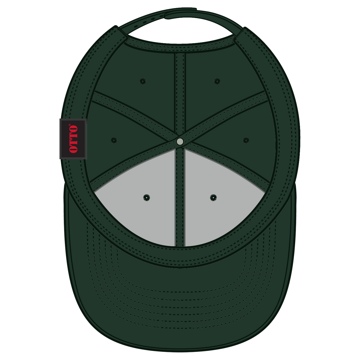 Inside View of 017 - Dk. Green OTTO CAP 6 Panel Low Profile Baseball Cap
