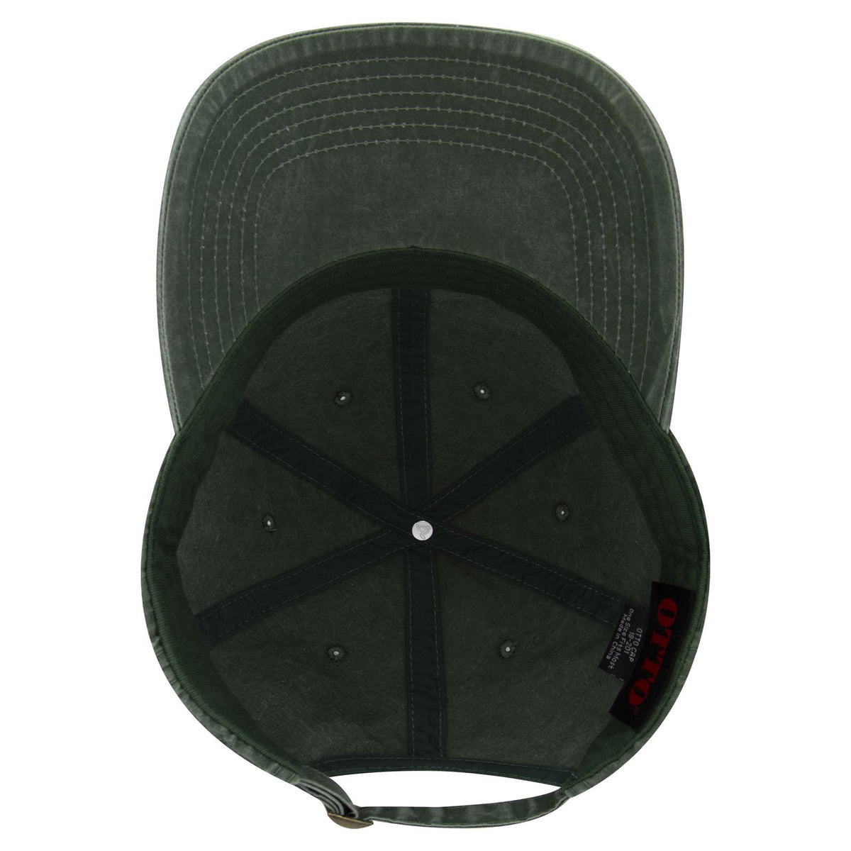 Inside View of 017 - Dk. Green OTTO CAP 6 Panel Low Profile Dad Hat