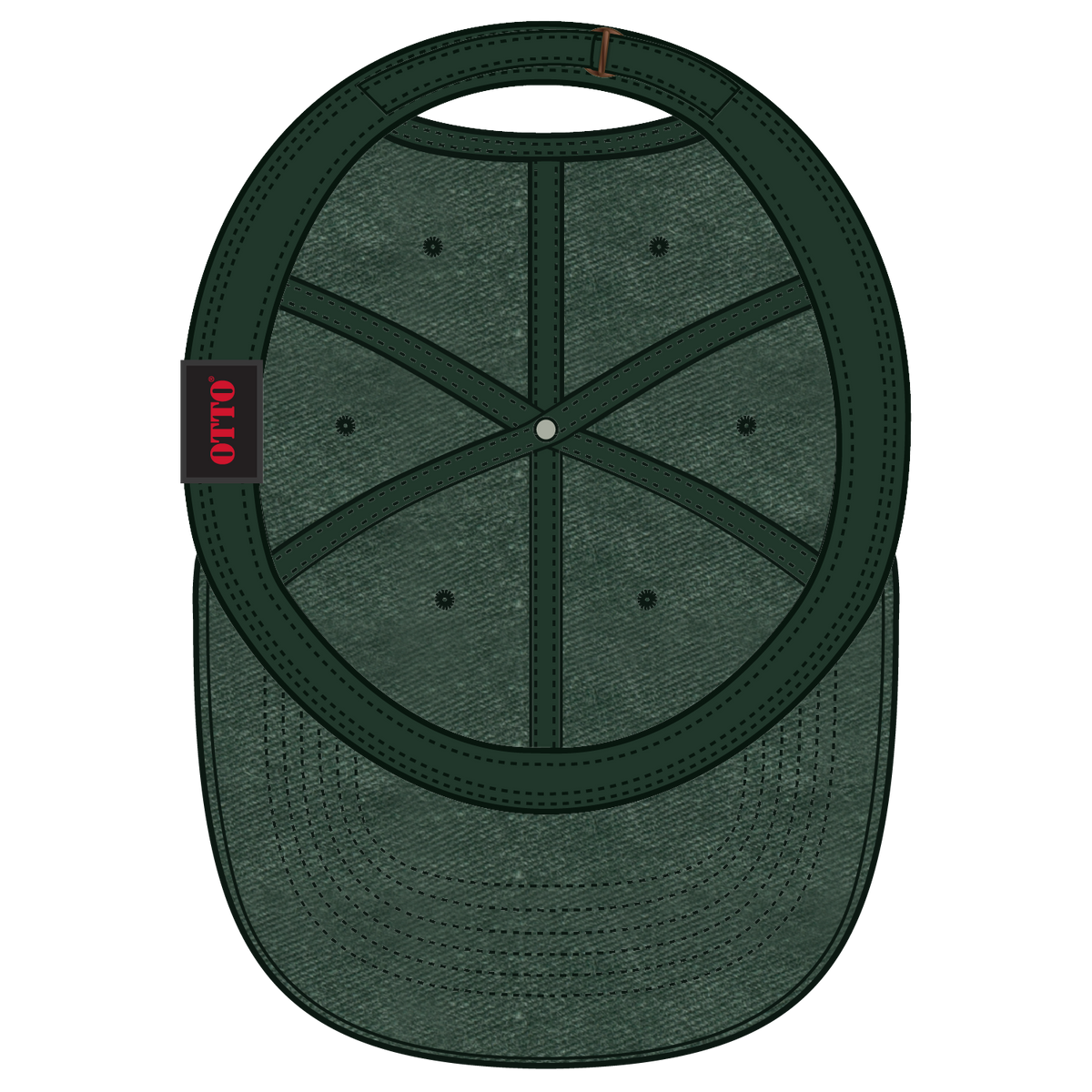Inside View of 017 - Dk. Green OTTO CAP 6 Panel Low Profile Dad Hat