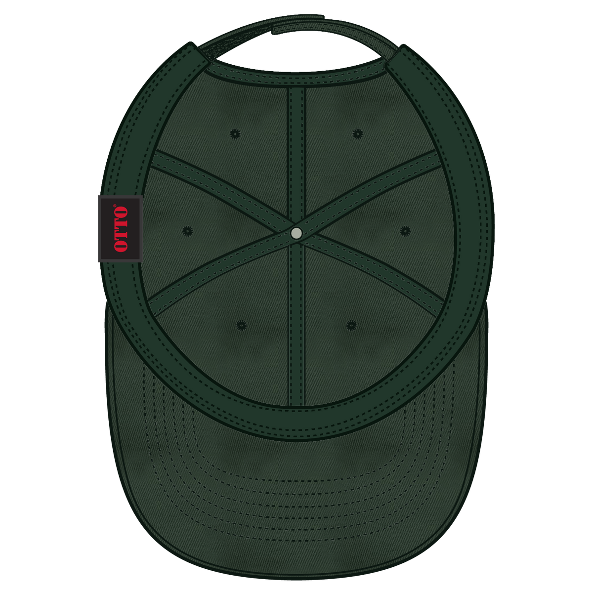 Inside View of 017 - Dk. Green OTTO CAP 6 Panel Low Profile Dad Hat