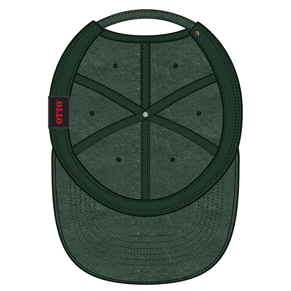 Inside View of 017 - Dk. Green OTTO CAP 6 Panel Low Profile Dad Hat