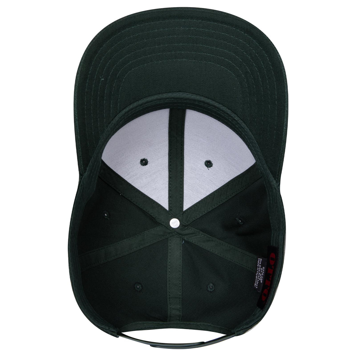 Inside View of 017 - Dk. Green OTTO CAP 6 Panel Mid Profile Baseball Cap