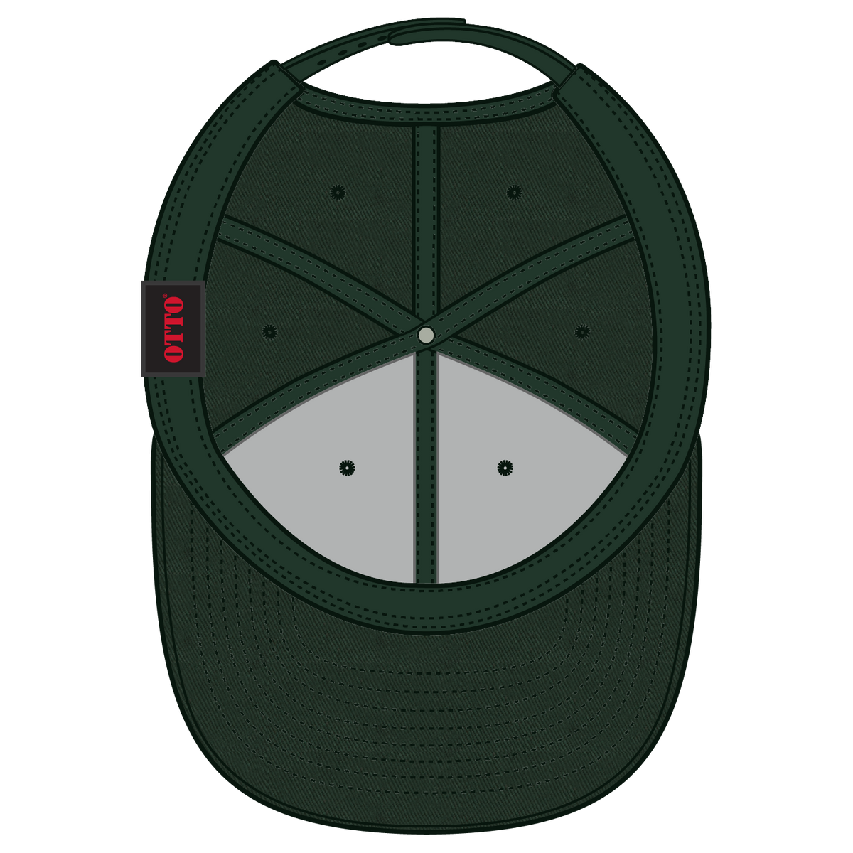 Inside View of 017 - Dk. Green OTTO CAP 6 Panel Mid Profile Baseball Cap