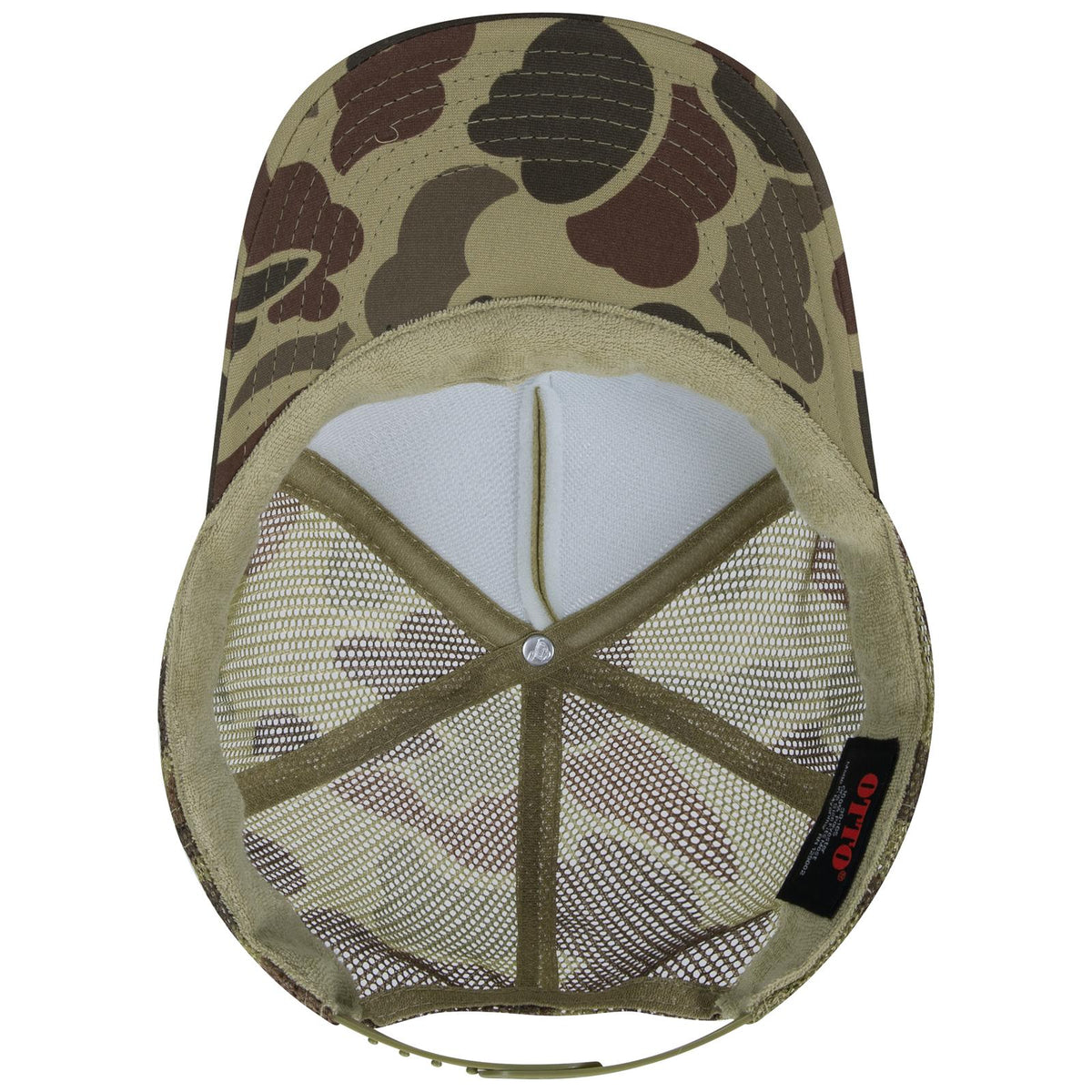 Inside View of 018CPA OTTO CAP 5 Panel High Crown Mesh Back Trucker Hat