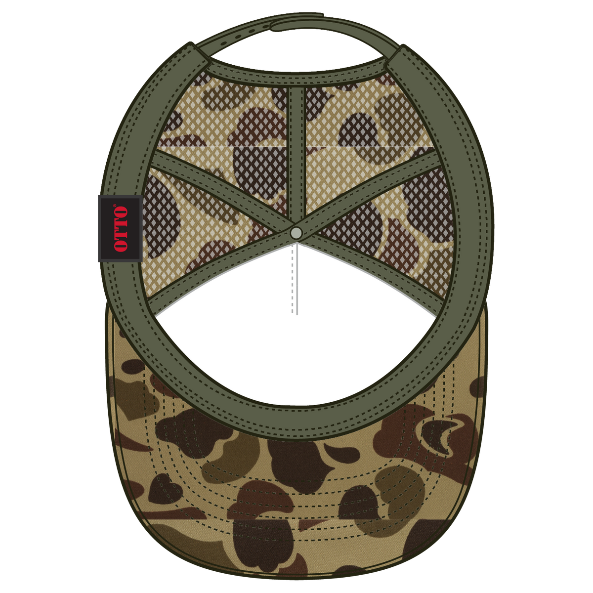 Inside View of 018CPA OTTO CAP 5 Panel High Crown Mesh Back Trucker Hat