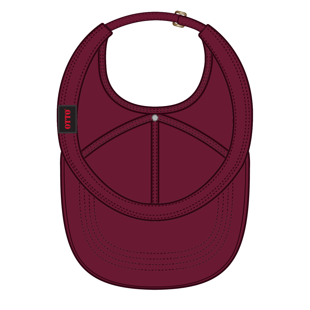 Inside View of 019 - Burg. Marn OTTO CAP 4 Panel Ponytail Cap