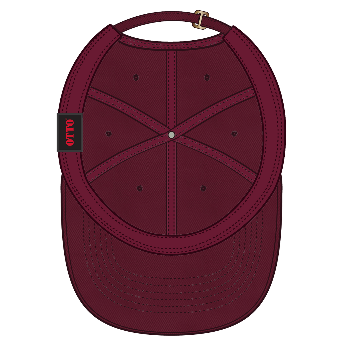 Inside View of 019 - Burg. Marn OTTO CAP 6 Panel Low Profile Dad Hat