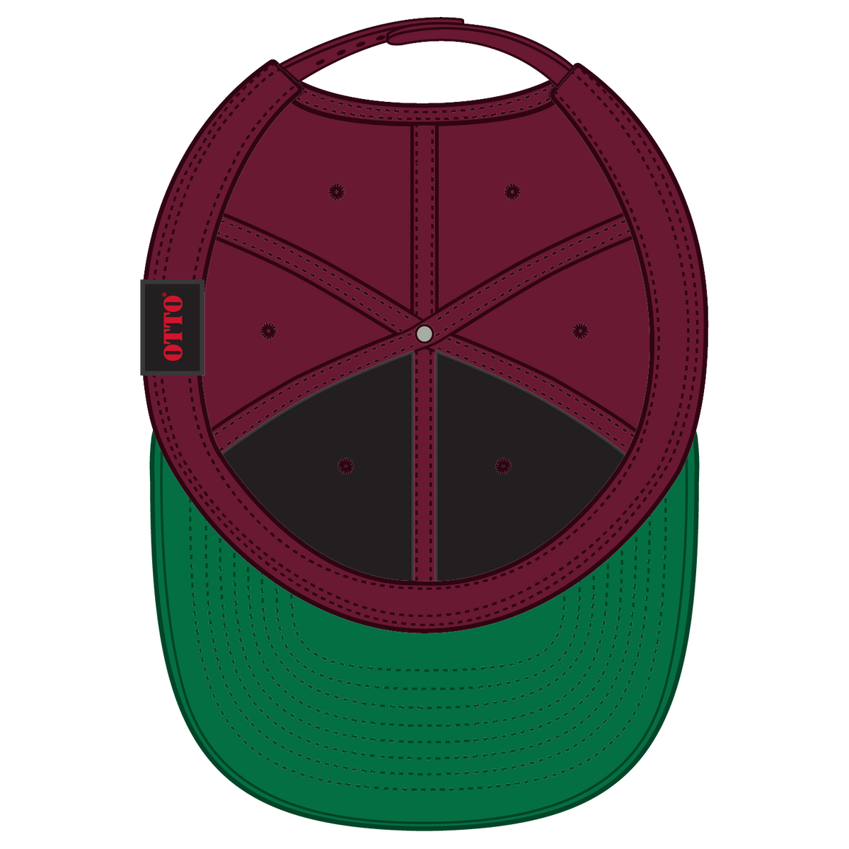 Inside View of 019 - Burg. Marn OTTO CAP "OTTO SNAP" 6 Panel Pro Style Snapback Hat