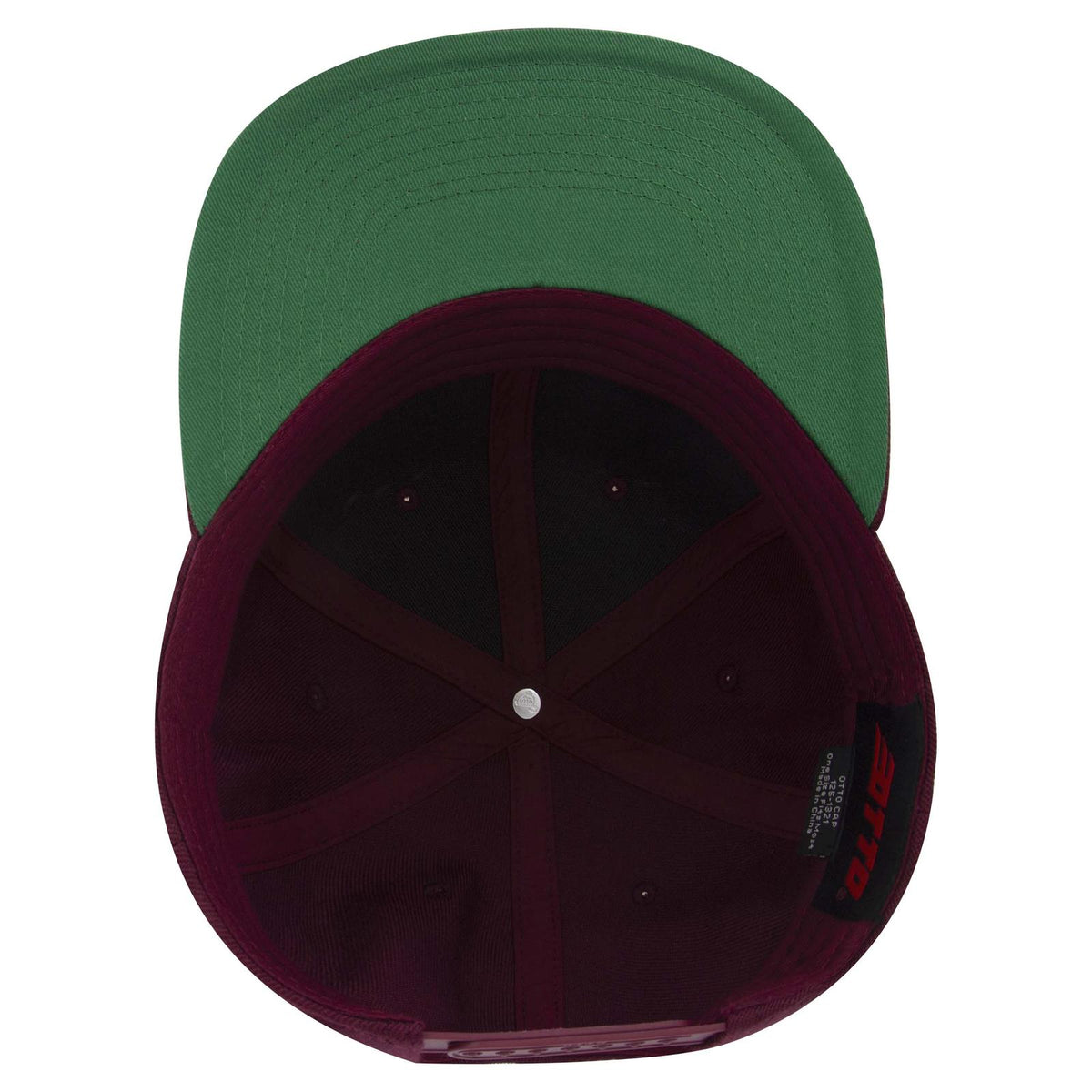 Inside View of 019A - Burg. Marn OTTO CAP "OTTO SNAP" 6 Panel Pro Style Snapback Hat