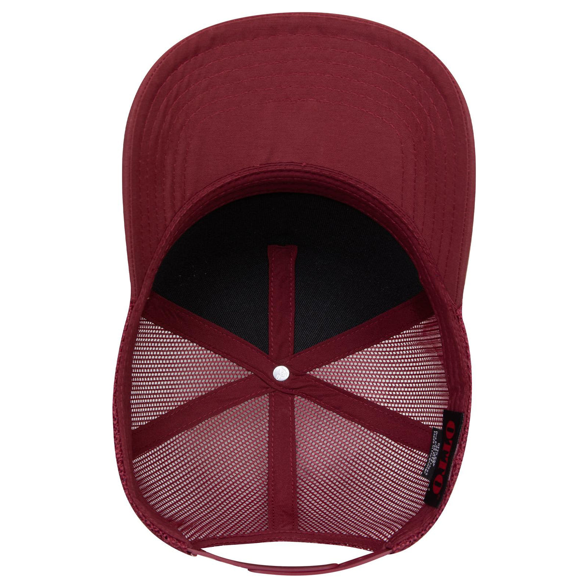 Inside View of 019B - Bg Mrn OTTO CAP 5 Panel Mid Profile Mesh Back Trucker Hat