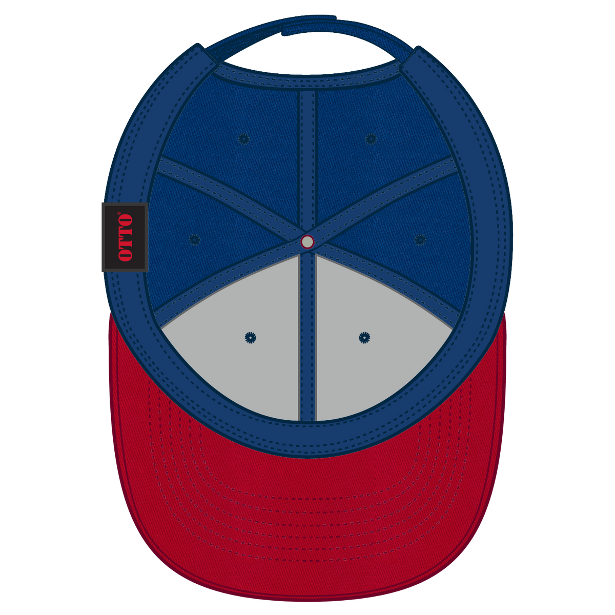 Inside View of 020101 - Red/Ryl/Ryl OTTO CAP 6 Panel Low Profile Baseball Cap