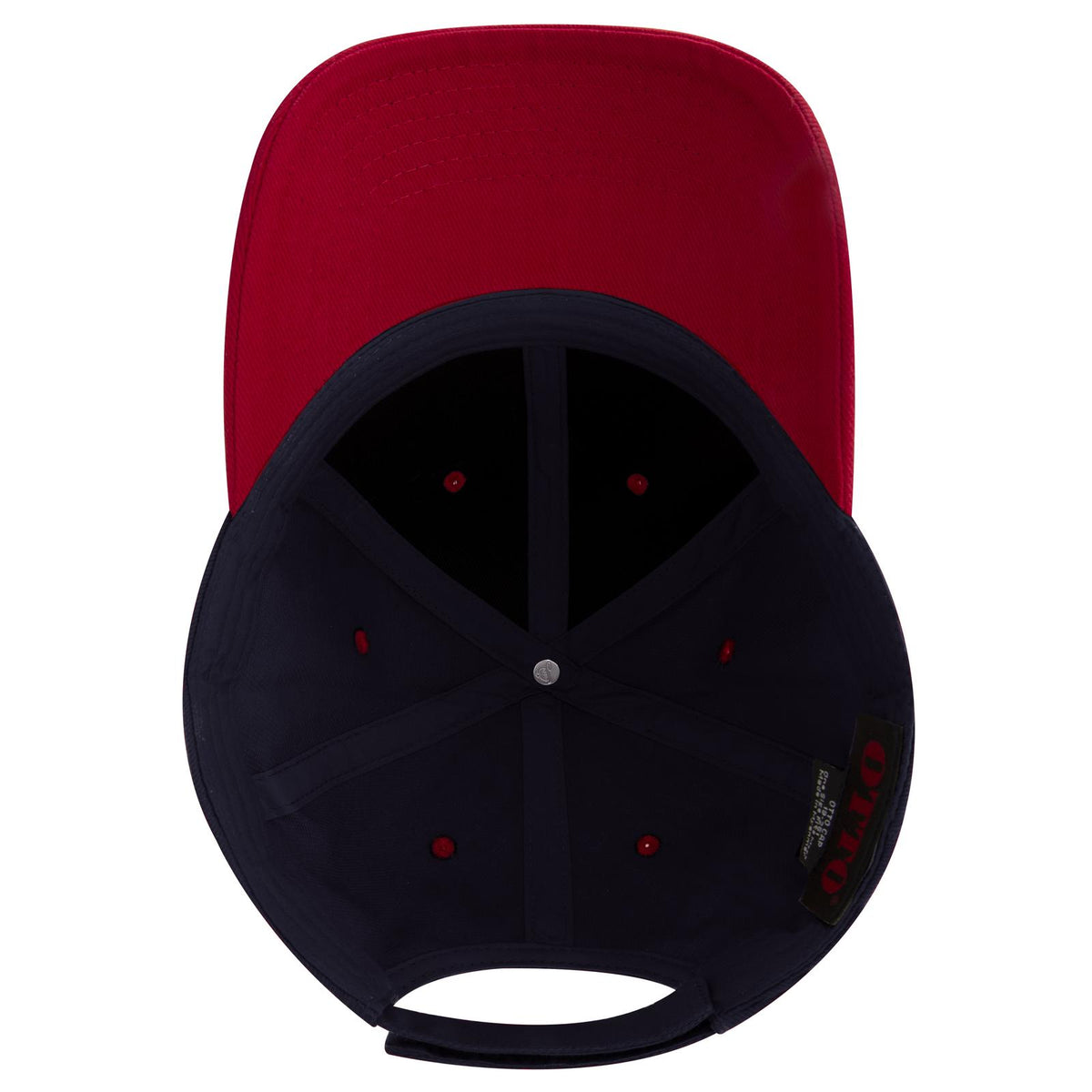 Inside View of 0204 - Red/Nvy OTTO CAP 6 Panel Low Profile Baseball Cap