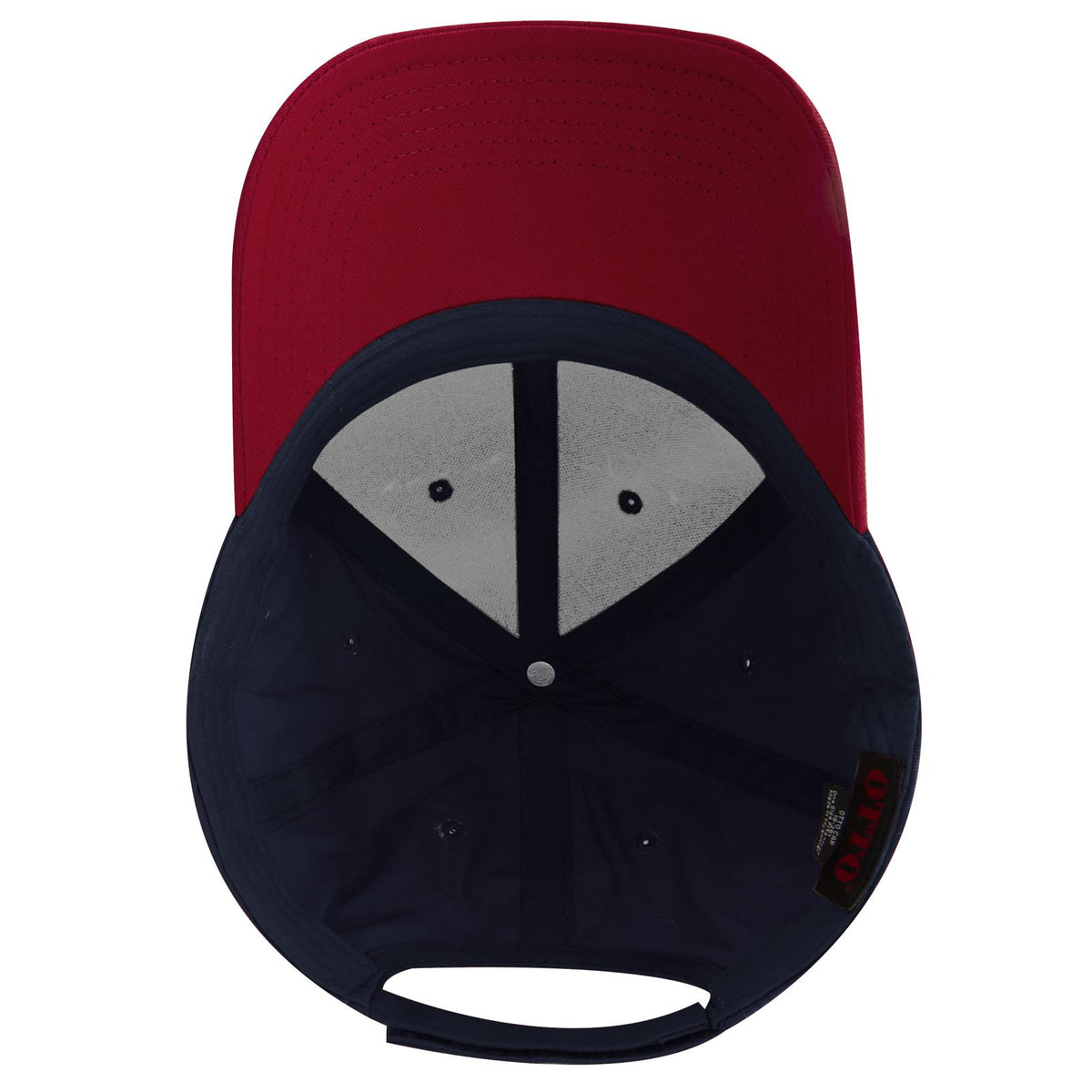 Inside View of 020404 - Red/Nvy/Nvy OTTO CAP 6 Panel Low Profile Baseball Cap