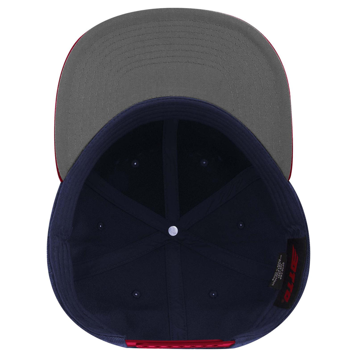 Inside View of 020404 - Red/Nvy/Nvy OTTO CAP "OTTO SNAP" 6 Panel Pro Style Snapback Hat