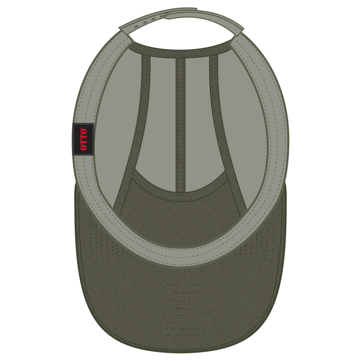 Inside View of 021 - Ol. Green OTTO CAP 5 Panel Camper Hat