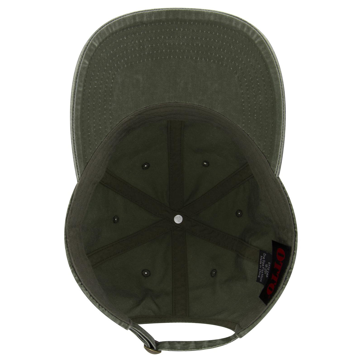 Inside View of 021 - Ol. Green OTTO CAP 6 Panel Low Profile Dad Hat