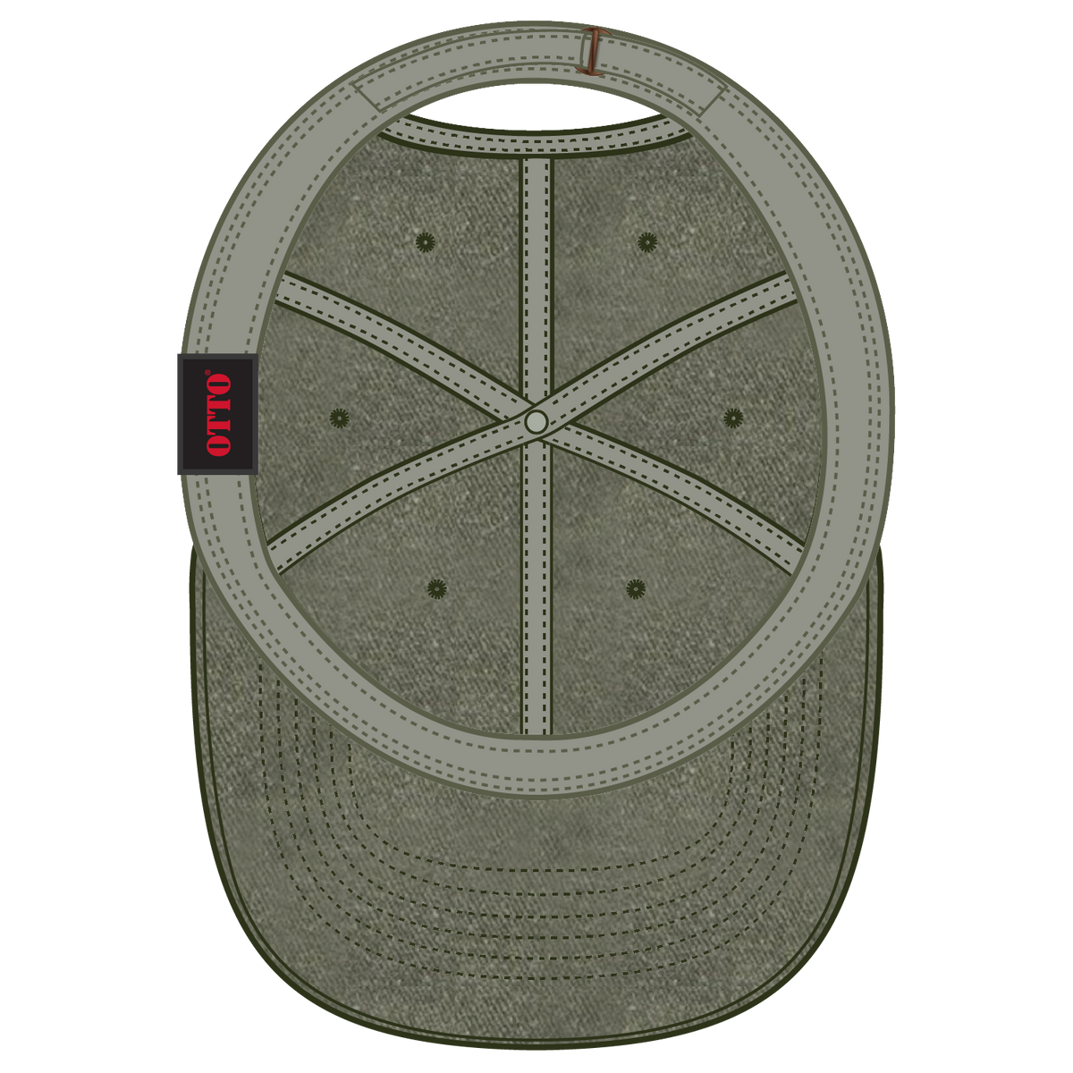 Inside View of 021 - Ol. Green OTTO CAP 6 Panel Low Profile Dad Hat