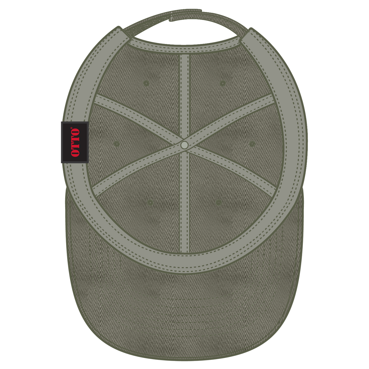Inside View of 021 - Ol. Green OTTO CAP 6 Panel Low Profile Dad Hat