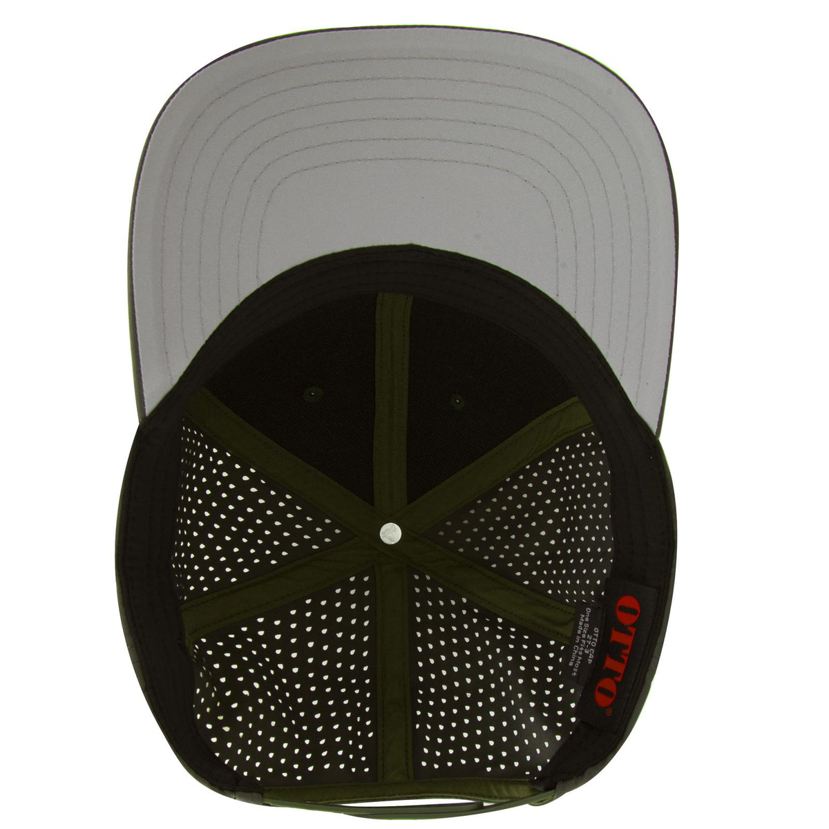 Inside View of 021 - Ol. Green OTTO CAP "OTTO COMFY FIT" 6 Panel Mid Profile Baseball Cap