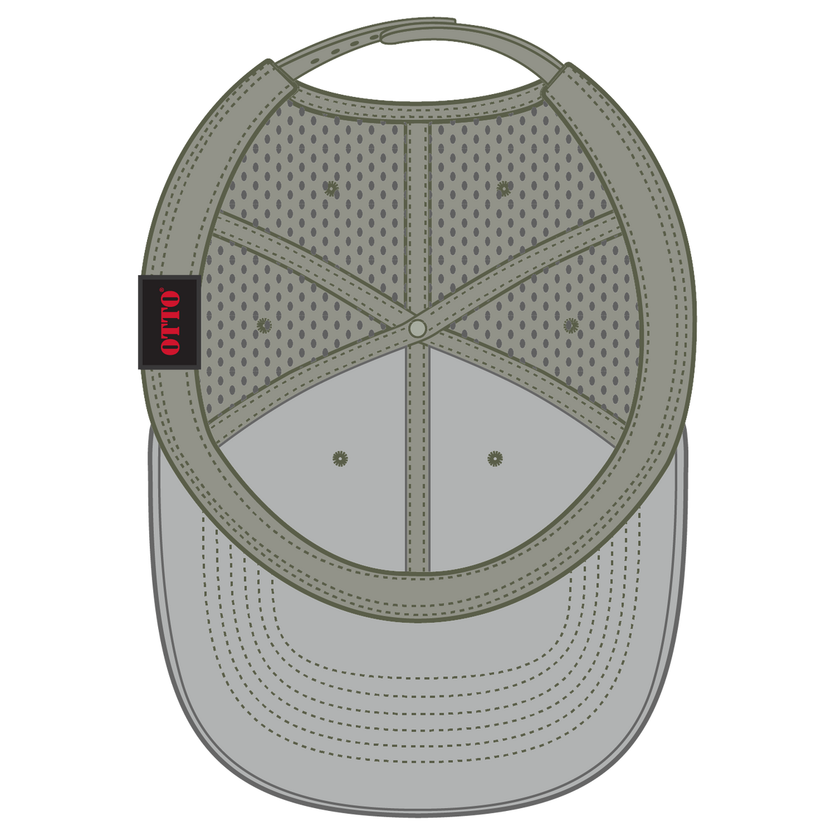 Inside View of 021 - Ol. Green OTTO CAP "OTTO COMFY FIT" 6 Panel Mid Profile Baseball Cap