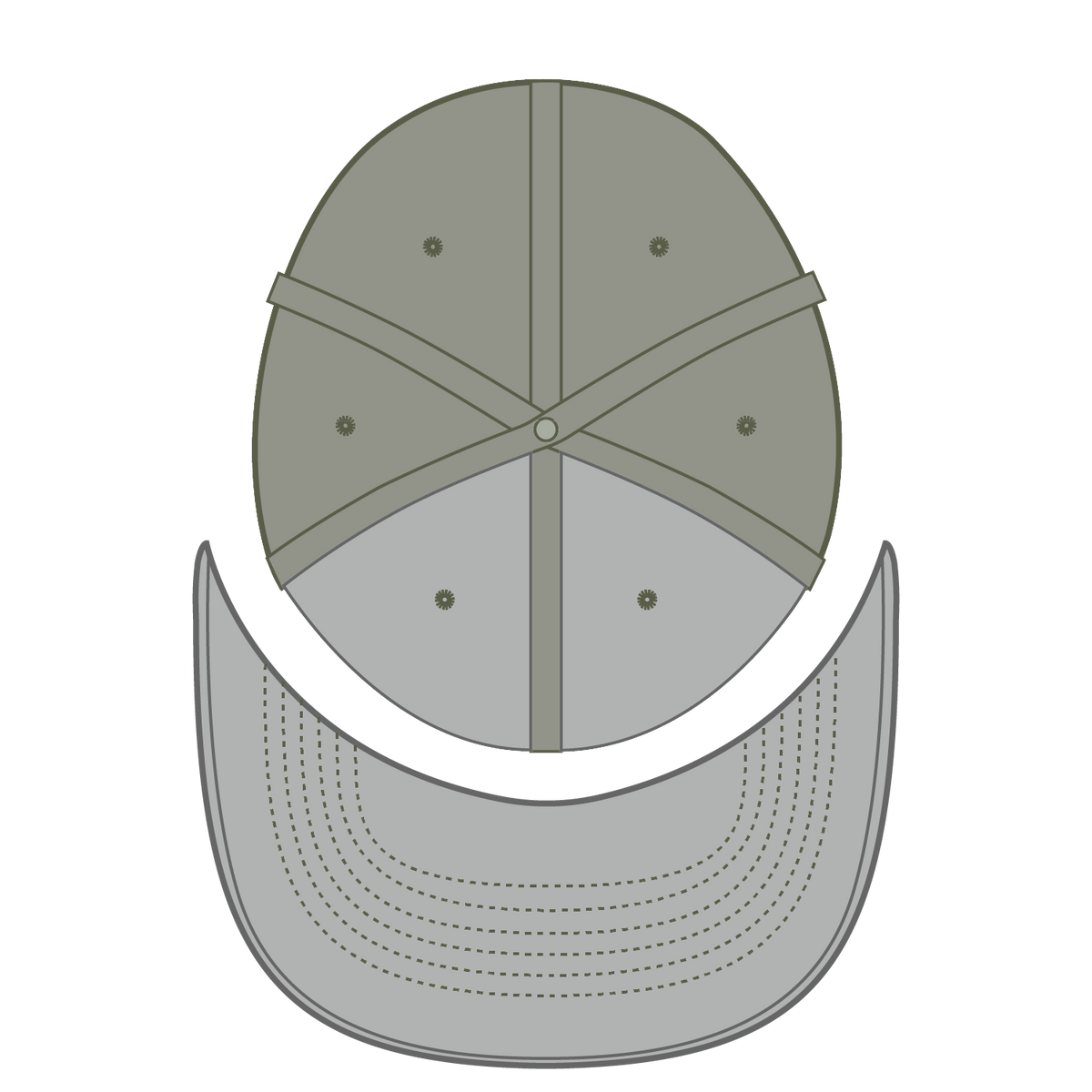 Inside View of 021 - Ol. Green OTTO CAP "OTTO FLEX" Fitted 6 Panel Low Profile Baseball Cap