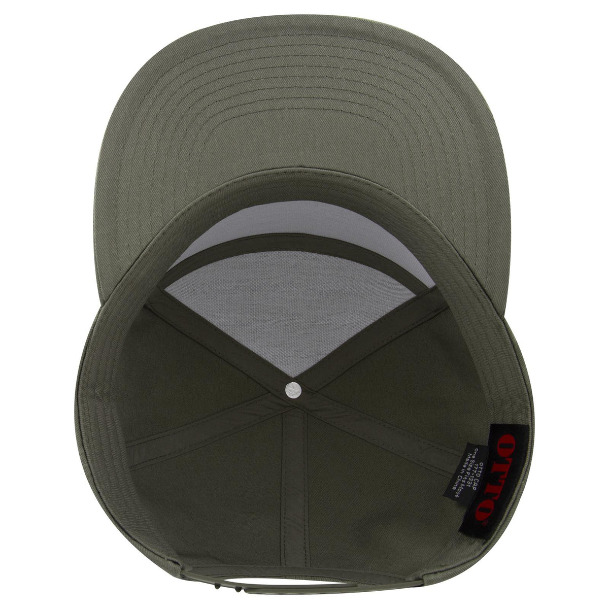 Inside View of 021 - Ol. Green OTTO CAP "OTTO SNAP" 7 Panel Pro Style Snapback Hat