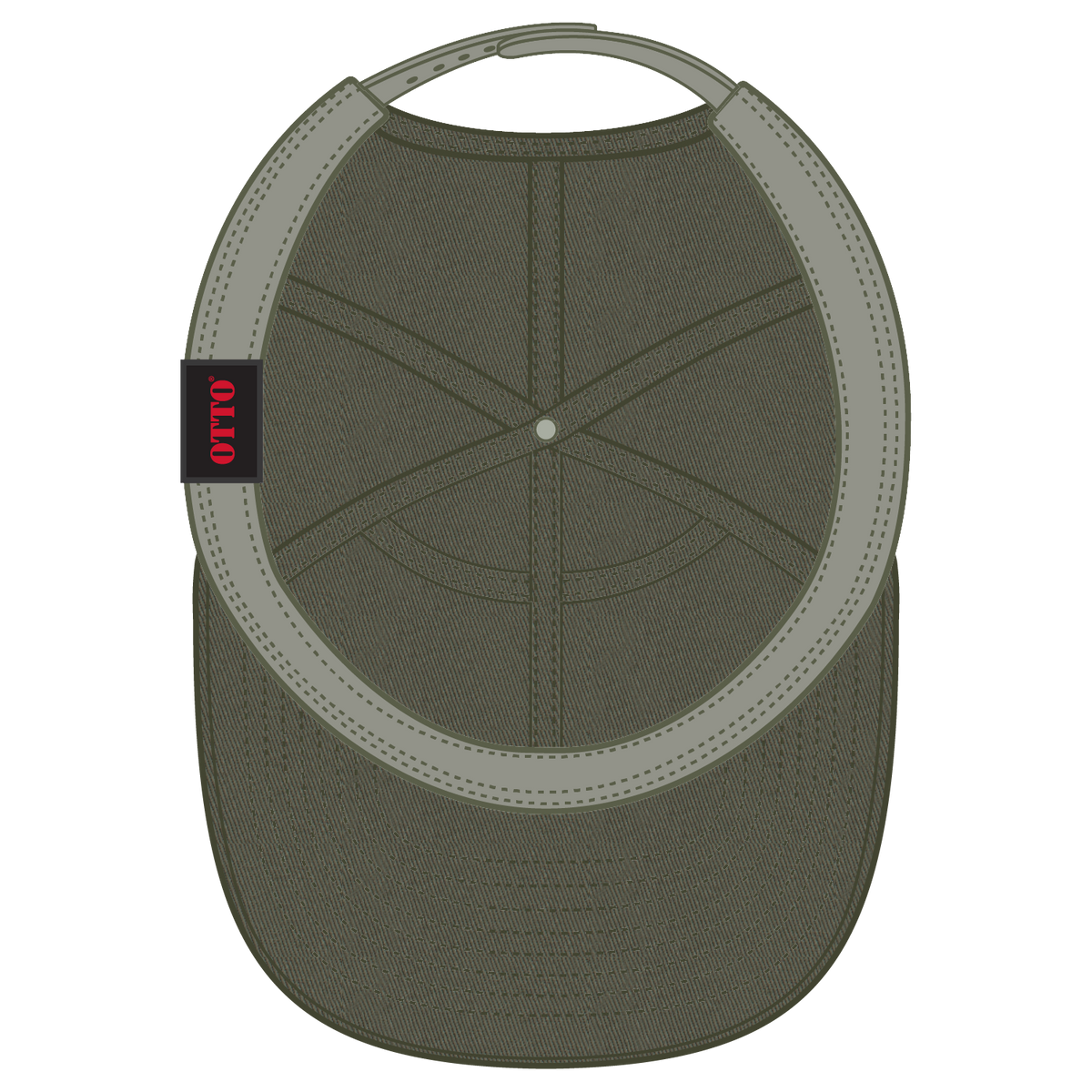 Inside View of 021 - Ol. Green OTTO CAP "OTTO SNAP" 7 Panel Pro Style Snapback Hat