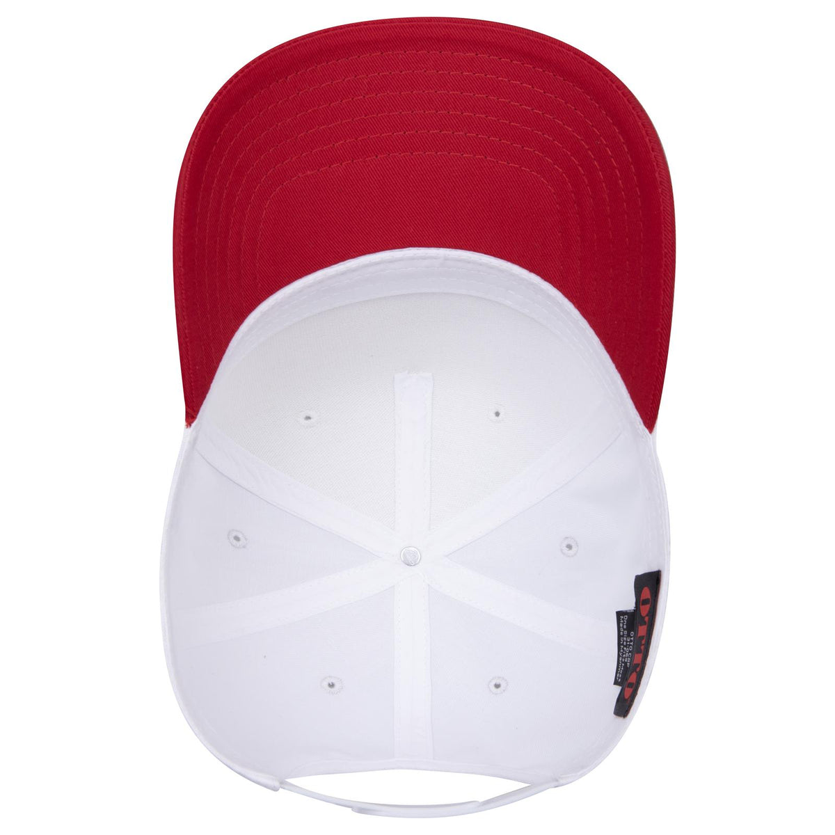 Inside View of 0216 - Red/Wht OTTO CAP 5 Panel Mid Profile Baseball Cap