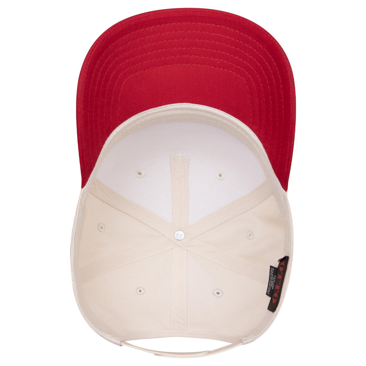 Inside View of 0231 - Red/Natl OTTO CAP 5 Panel Mid Profile Baseball Cap