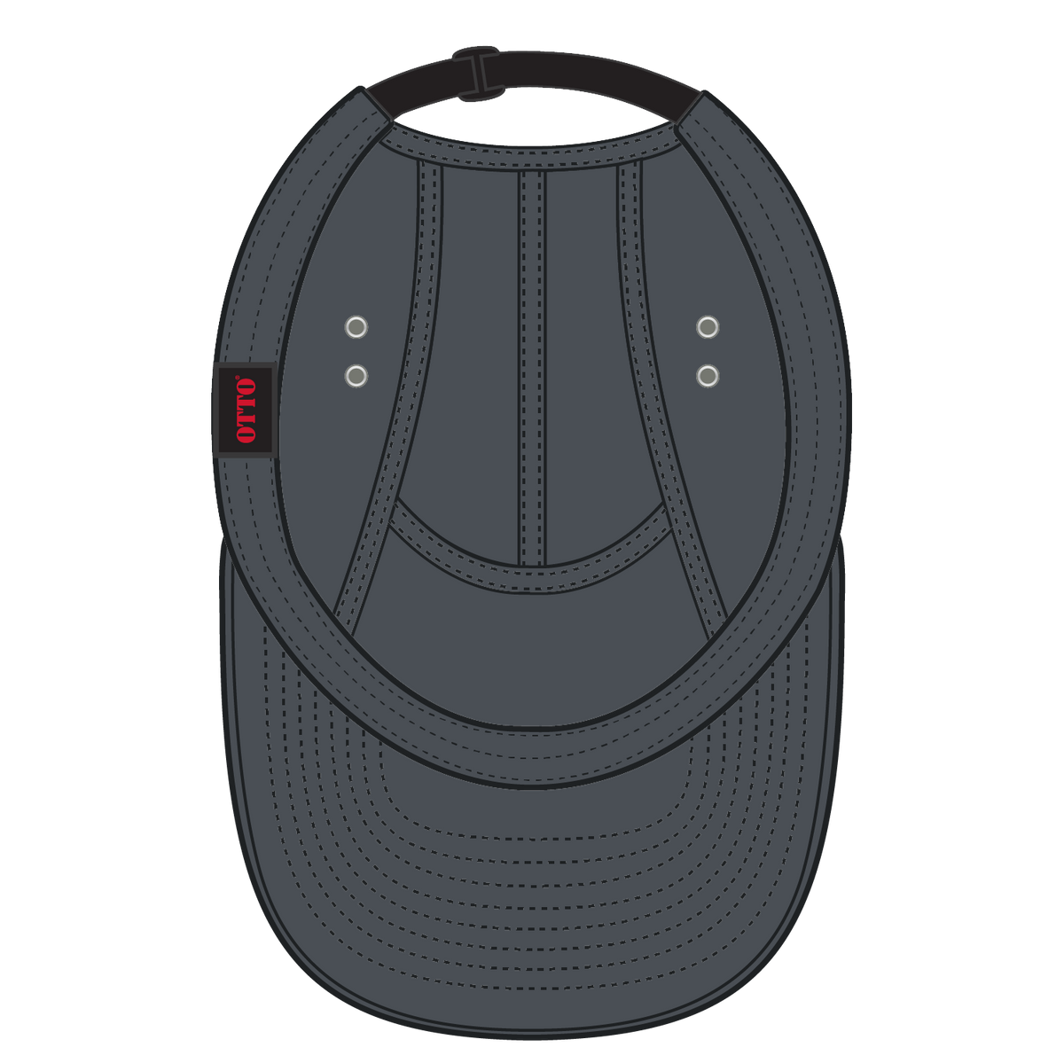 Inside View of 025 - Char. Gray OTTO CAP 5 Panel Camper Hat