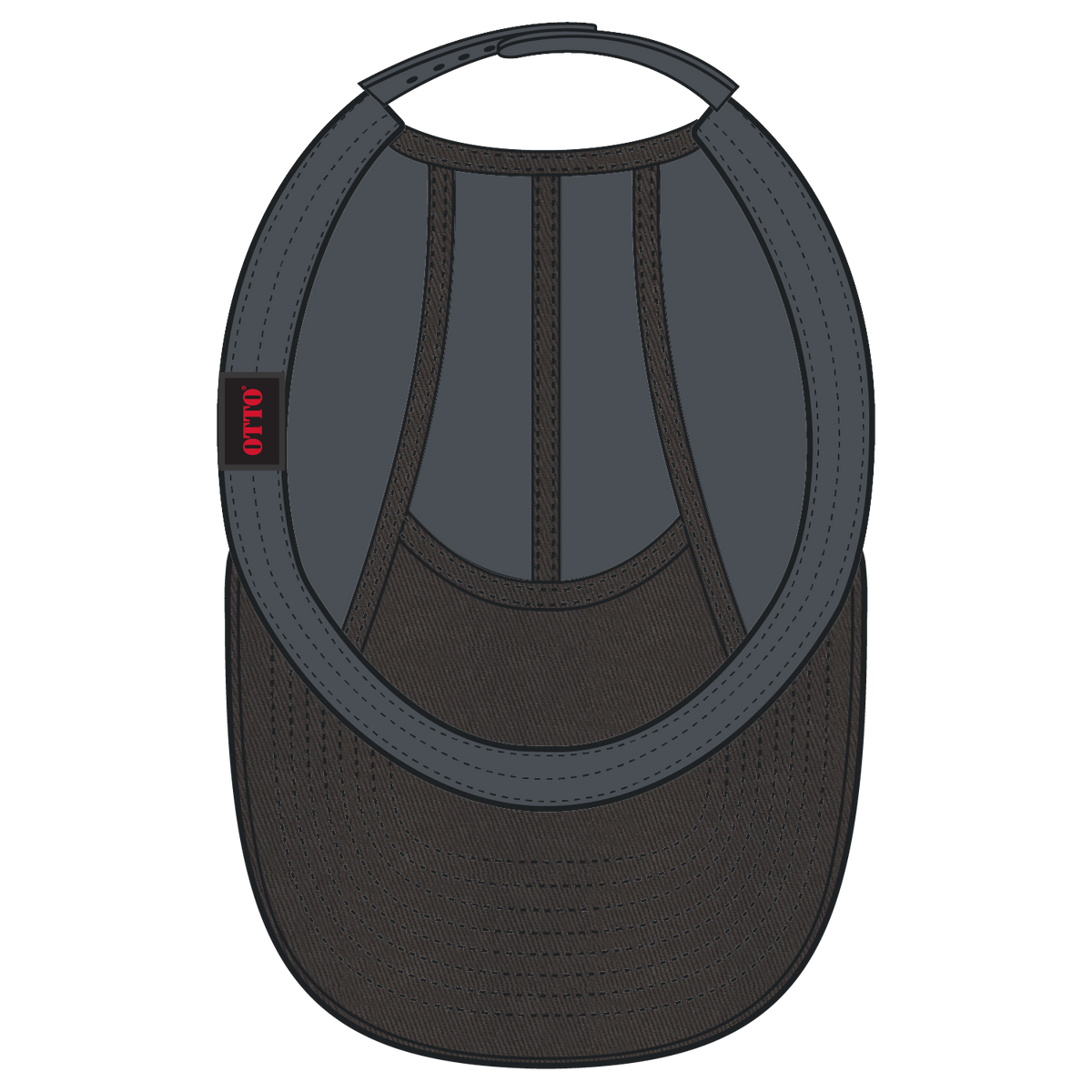 Inside View of 025 - Char. Gray OTTO CAP 5 Panel Camper Hat