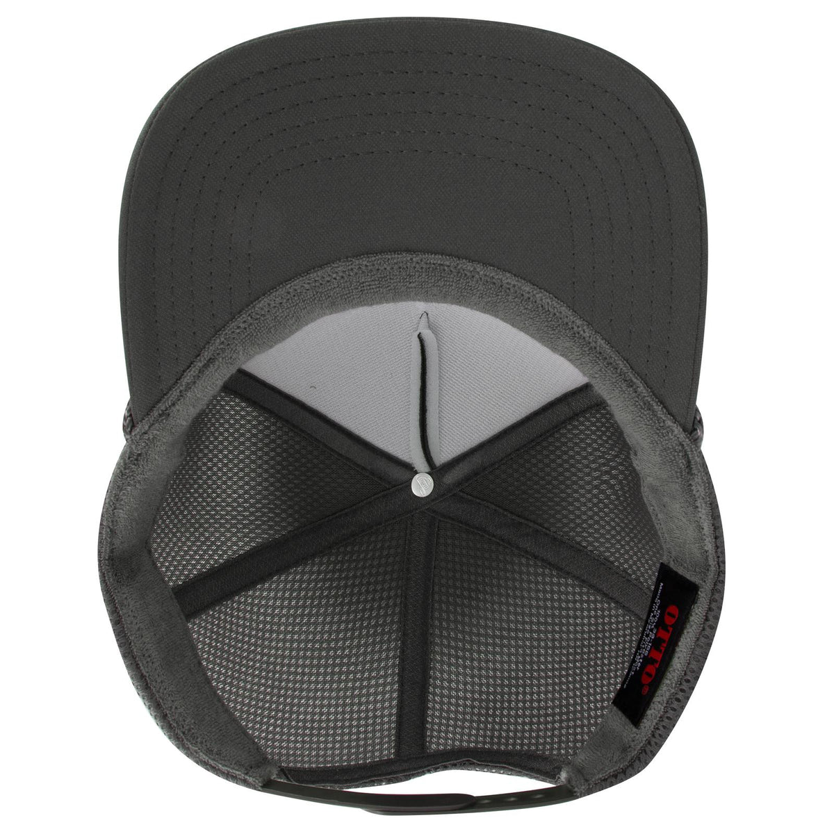 Inside View of 025 - Char. Gray OTTO CAP 5 Panel High Crown Air Mesh Back Trucker Hat