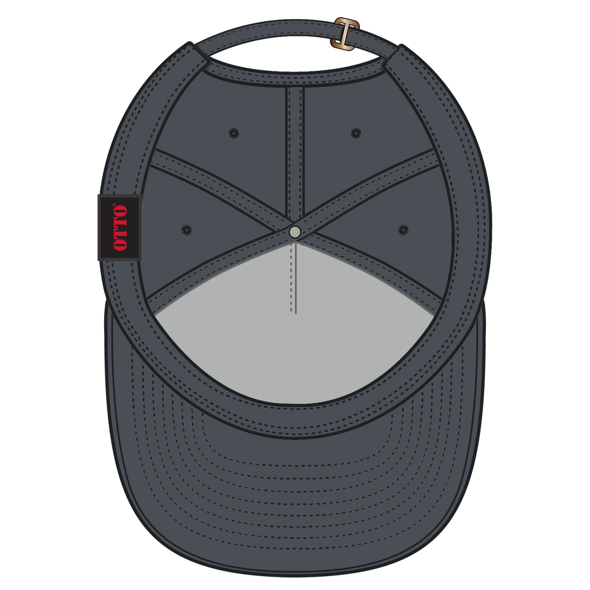 Inside View of 025 - Char. Gray OTTO CAP 5 Panel Low Profile Dad Hat